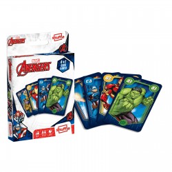Set jocuri cu carti 4 in 1, Marvel Avengers, pentru 2-4 jucatori de peste 4 ani